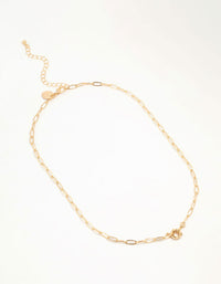 Gold Plated Pin Chain Necklace - link has visual effect only