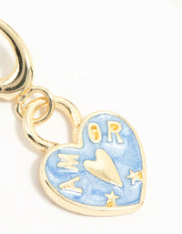 Gold Plated Enamel Heart Charm - link has visual effect only
