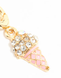 Gold Plated Ice Cream Charm - link has visual effect only