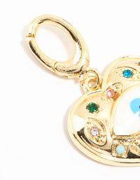 Gold Plated Evil Eye Heart Charm - link has visual effect only