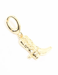 Gold Plated Cowboy Boot Charm - link has visual effect only