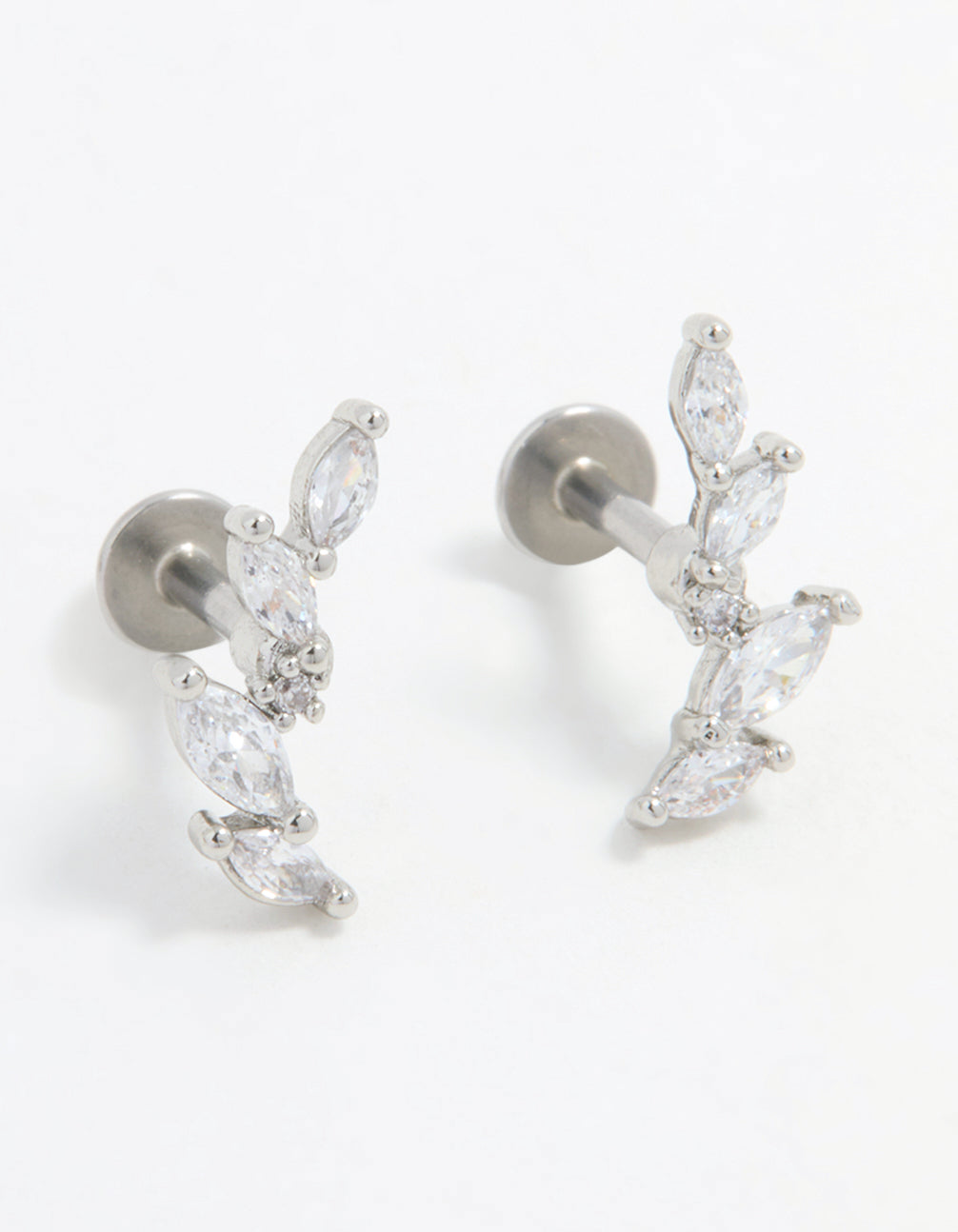 Surgical Steel Marquise Crawler Flat Back Studs
