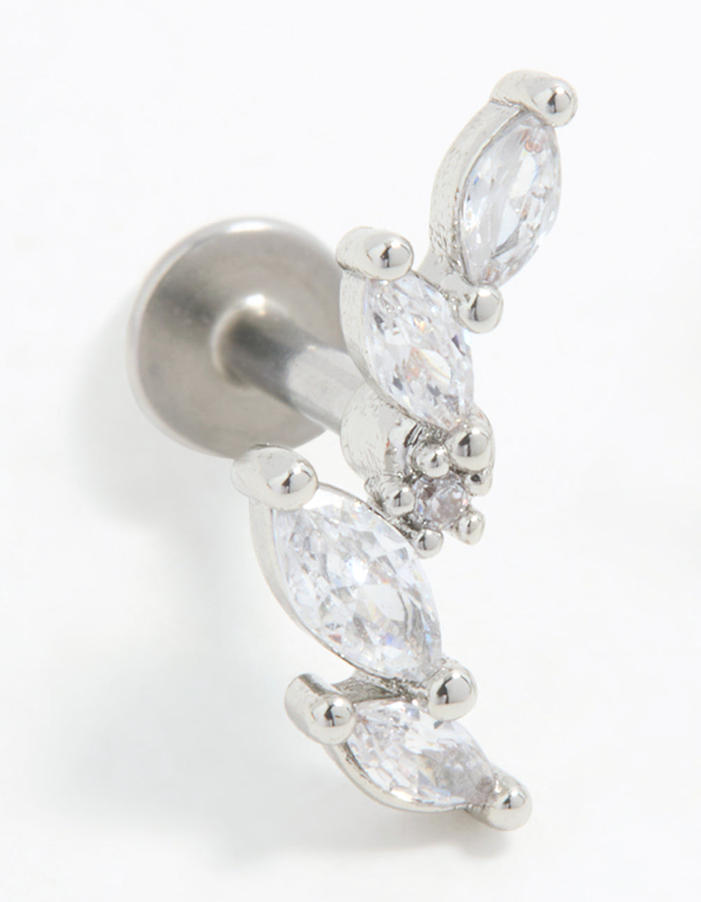 Surgical Steel Marquise Crawler Flat Back Studs