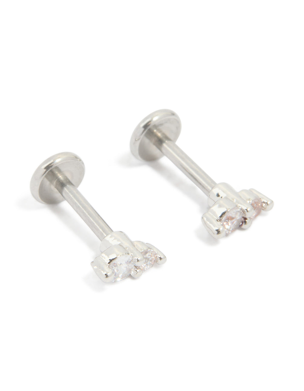Surgical Steel Cubic Zirconia Flat Back Studs