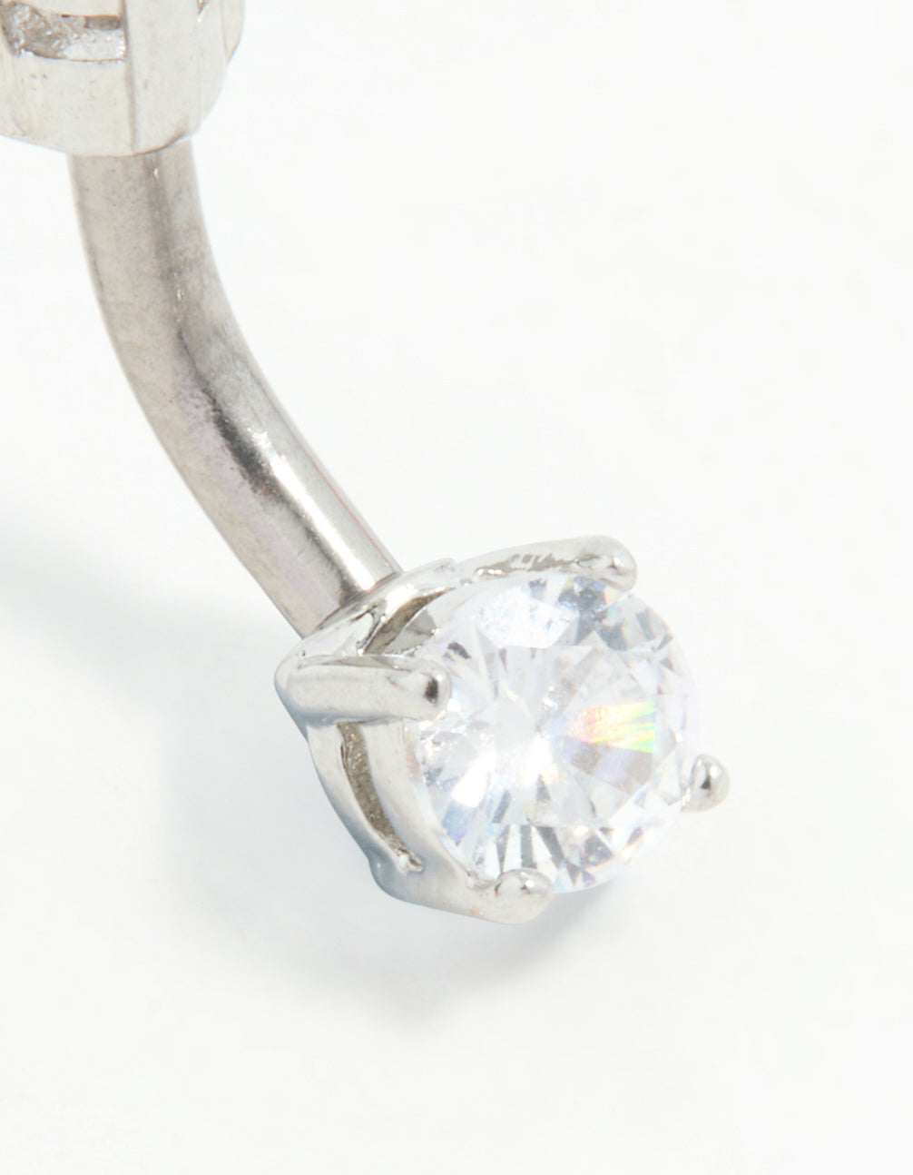 Titanium Cubic Zirconia Belly Bar