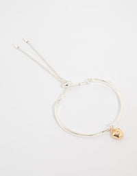 Mixed Metals Heart Toggle Bangle - link has visual effect only