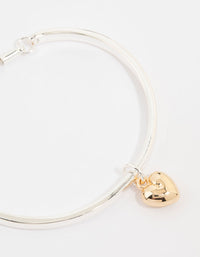 Mixed Metals Heart Toggle Bangle - link has visual effect only