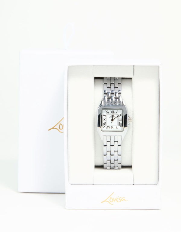 Silver Small Vintage Square Watch