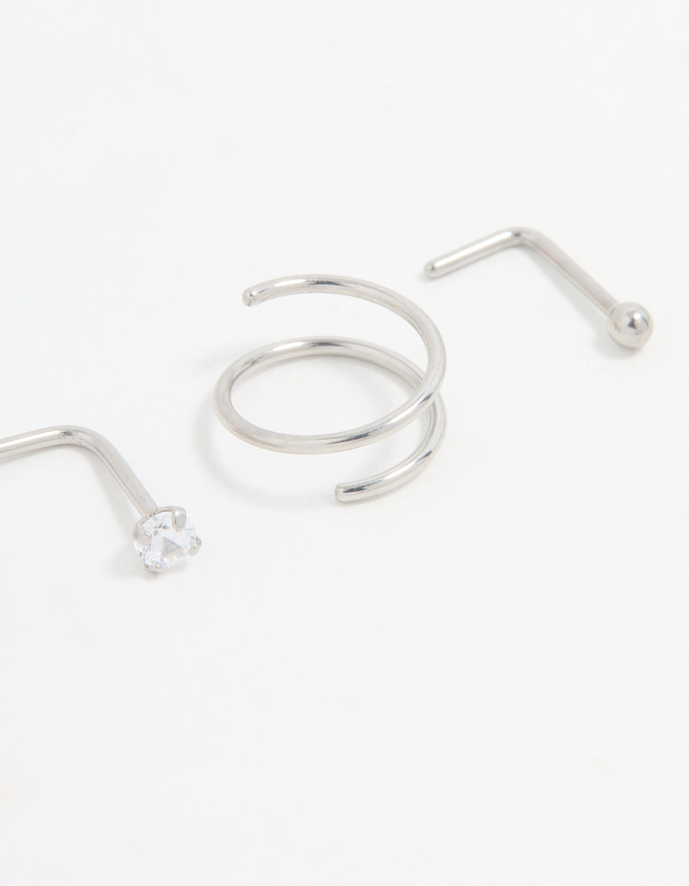 Surgical Steel Simple Mixed Nose Piercings 4-Pack