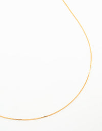 Gold Plated Sterling Silver Box Link Adjustable Necklace - link has visual effect only