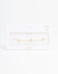 Gold Plated Sterling Silver Flower Statement Bracelet - link has visual effect only