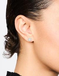 Surgical Steel Round Cubic Zirconia Claw Set Earrings - link has visual effect only