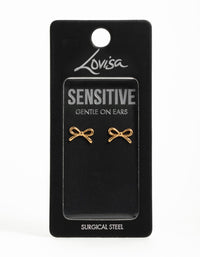 Gold Plated Surgical Steel Bow Stud Earrings - link has visual effect only