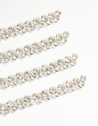 Silver Diamante Dressy Hair Slides 4-Pack - link has visual effect only
