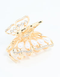 Gold Pearl Small Butterfly Claw Clip - link has visual effect only