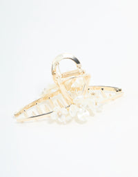 Gold Pearl Flower Cluster Claw Clip - link has visual effect only