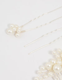 Silver Pearl Cluster Mixed Hair Comb & Pins 5-Pack - link has visual effect only