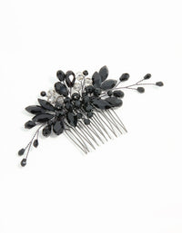 Black Coated Metal Diamante Marquise Wispy Hair Comb - link has visual effect only