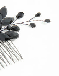 Black Coated Metal Diamante Marquise Wispy Hair Comb - link has visual effect only