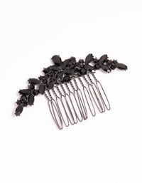 Black Coated Metal Mixed Cut Diamantes Hair Comb - link has visual effect only