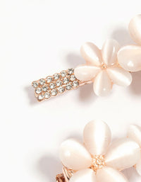 Rose Gold Diamante Pave Flower Hair Clips 2-Pack - link has visual effect only