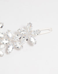 Silver Diamante Flower Cluster Hair Clip - link has visual effect only