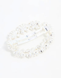 Silver Diamante Butterfly Wreath Hair Clip - link has visual effect only