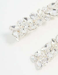 Silver Diamante Mixed Cut Hair Clips 2-Pack - link has visual effect only
