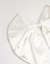 White Fabric Diamante Edge Cascading Bow Clip - link has visual effect only
