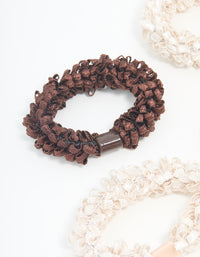 Brown & Cream Fabric Hair Ties 4-Pack - link has visual effect only