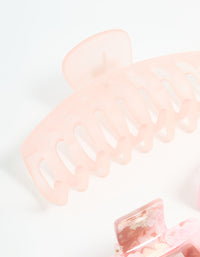 Pink Mixed Cutout Claw Clips 3-Pack - link has visual effect only