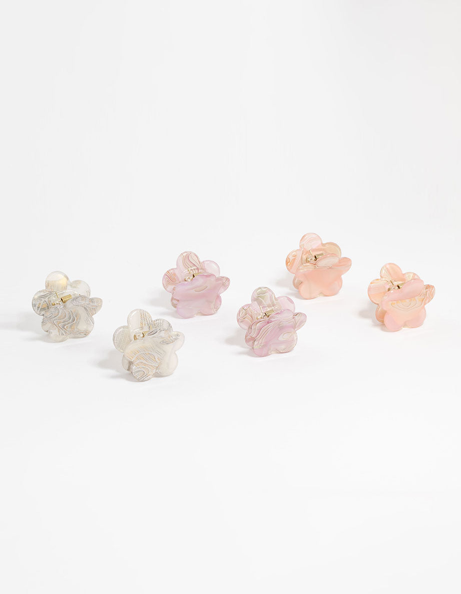 Acrylic Mini Daisy Claw Clips 6-Pack