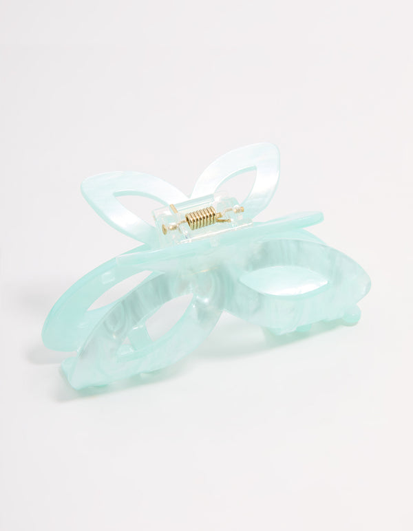 Blue Acrylic Butterfly Claw Clip
