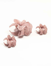 Dusty Pink Frangipani Claw Clips 3-Pack - link has visual effect only