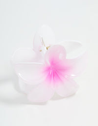 White & Pink Ombre Frangipani Claw Clip - link has visual effect only