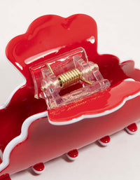 Red & Black Acrylic Scalloped Edge Claw Clips 2-Pack - link has visual effect only