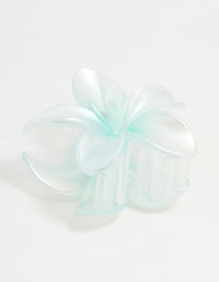 Blue Ombre Pearlised Frangipani Flower Claw Clip - link has visual effect only