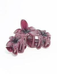 Purple Frangipani Trio Hair Claw Clip - link has visual effect only