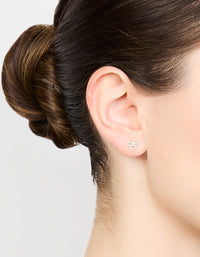 Sterling Silver Mini Clean Bow Stud Earrings - link has visual effect only