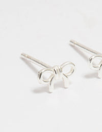 Sterling Silver Mini Clean Bow Stud Earrings - link has visual effect only