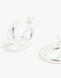 Sterling Silver Chubby Double Hoop Earrings - link has visual effect only