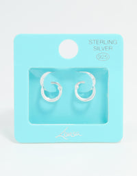 Sterling Silver Chubby Double Hoop Earrings - link has visual effect only