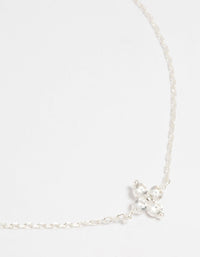 Sterling Silver Cubic Zirconia Micro Flower Bracelet - link has visual effect only