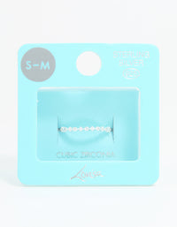 Sterling Silver Cubic Zirconia Circle Pave Ring - link has visual effect only