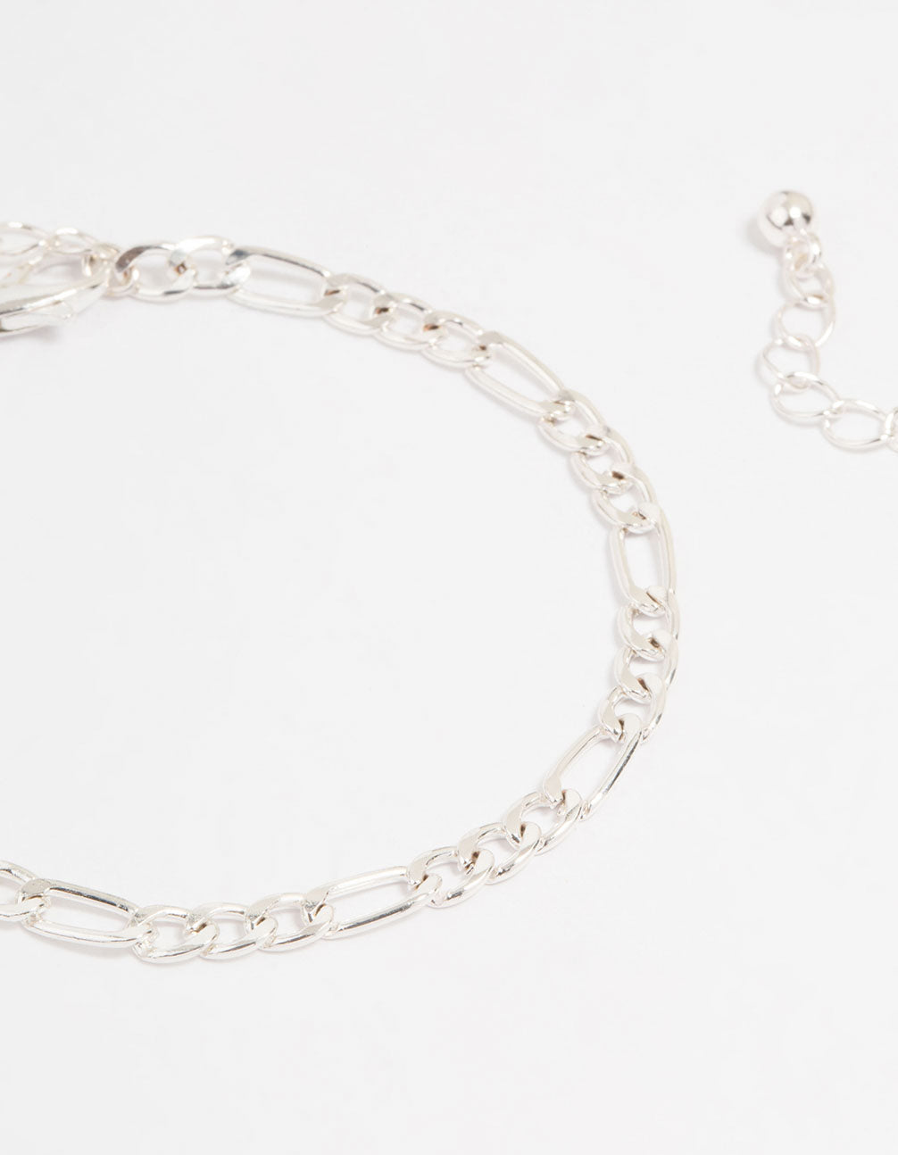 Silver Cupchain Figaro Bracelets 5-Pack