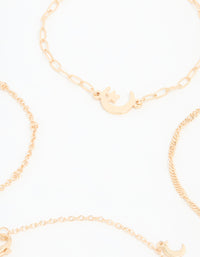 Gold Moon Celestial Bracelets 4-Pack - link has visual effect only