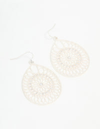 Silver Diamante Filigree Drop Earrings - link has visual effect only