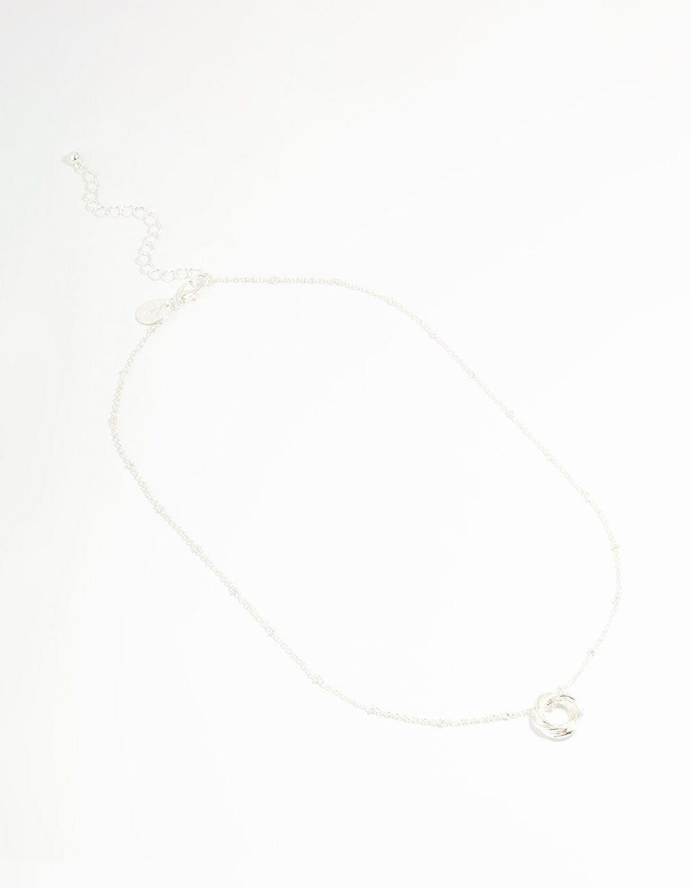 Silver Ball Chain O Ring Necklace