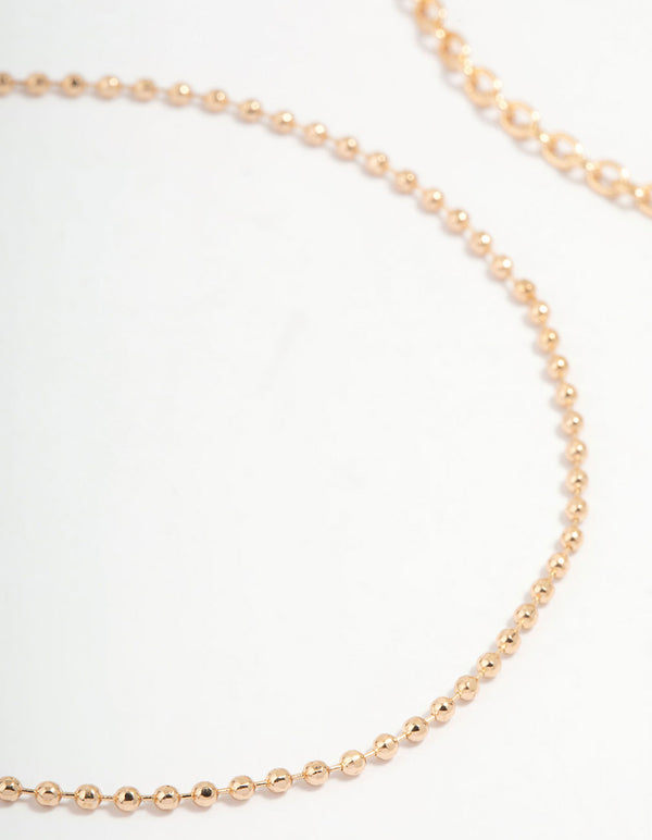 Gold Ball Planet Diamante Bracelets 2-Pack