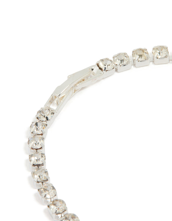 Silver Diamante Tennis Bracelet